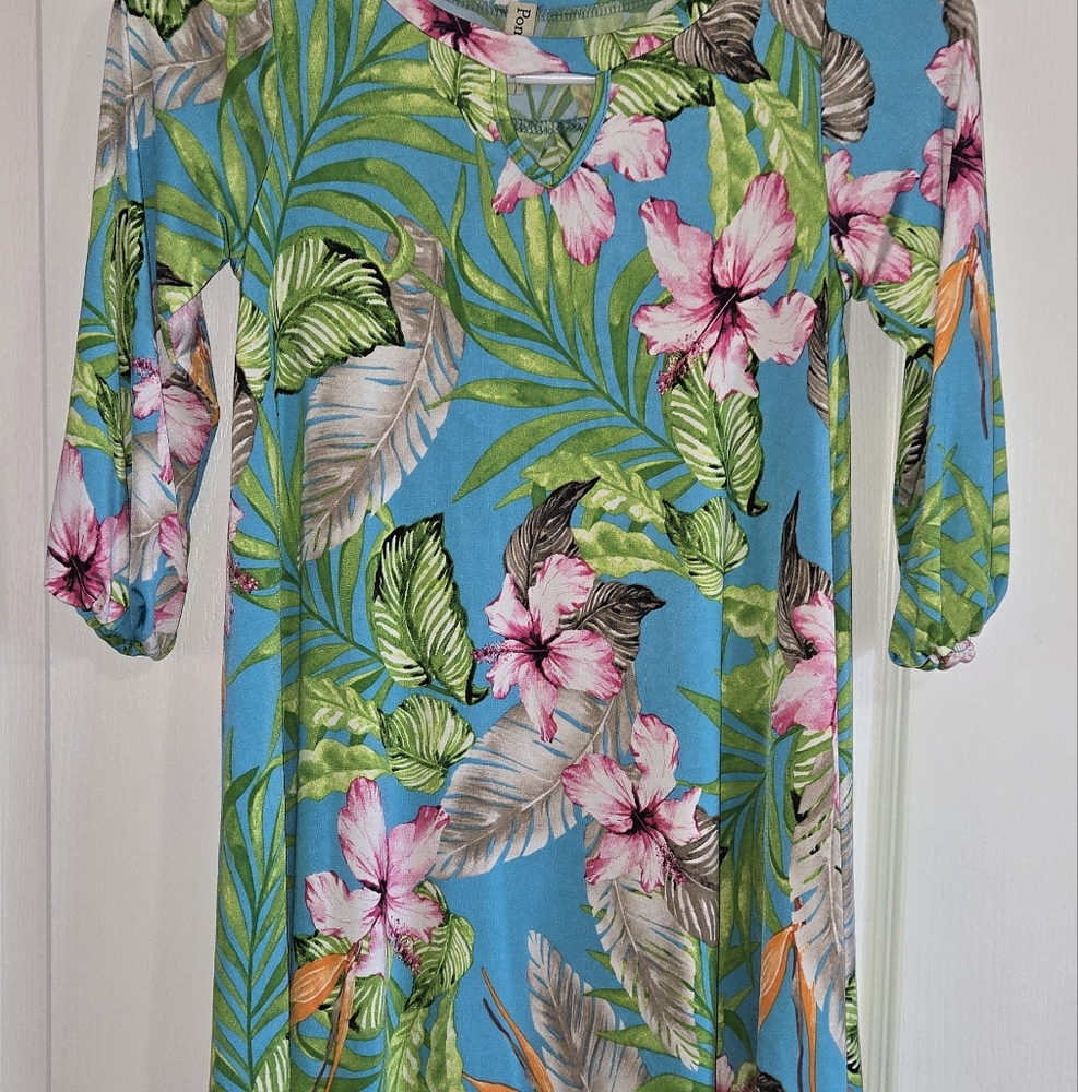 Floral Tropical Print Dress